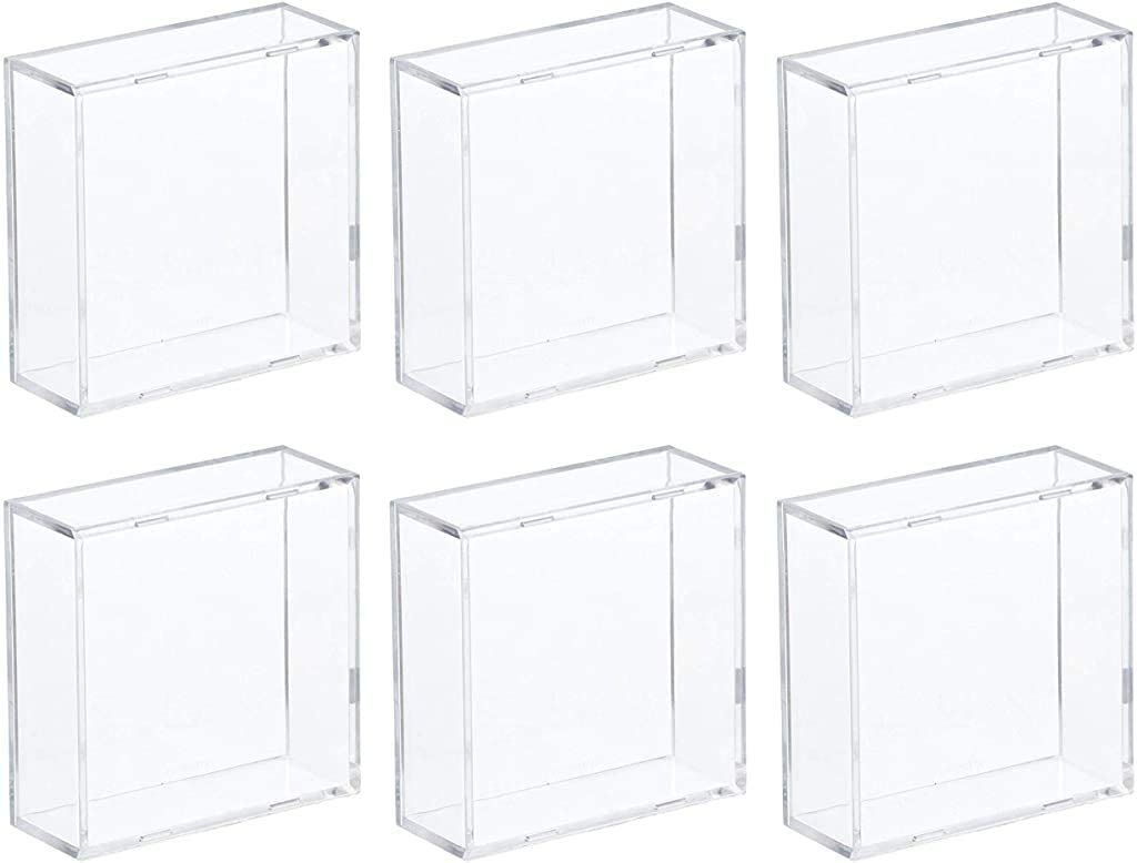 BCW 2-Piece Snap Design Hockey Puck Holder, Clear, 6-Pack