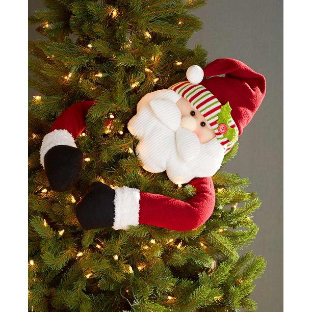 The Lakeside Collection Holiday Tree Huggers Santa (41 inches) Blue