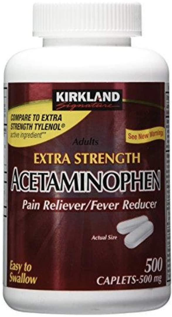 Kirkland Signature Extra Strength Acetaminophen 500MG Caplets (1000 Count)