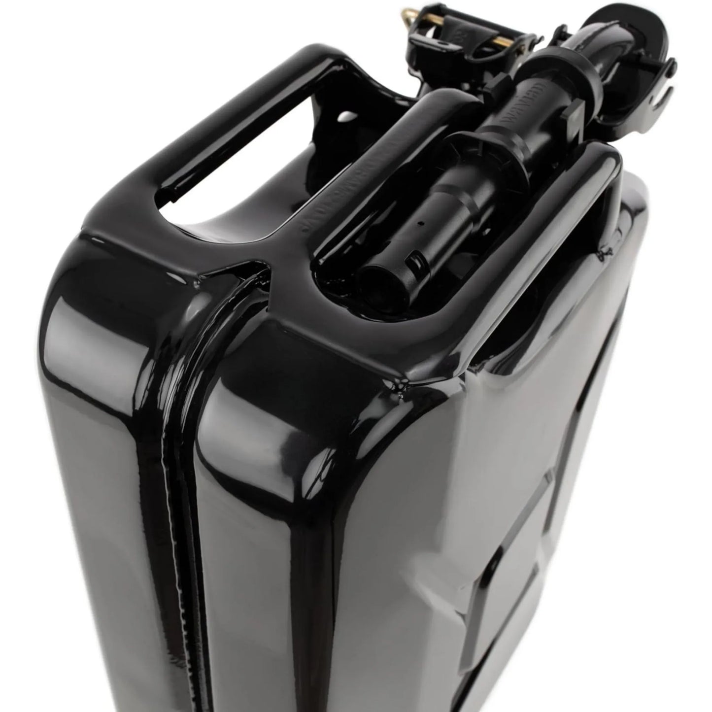 Wavian jerry can ergonomic triple-handle and secure locking pin detail