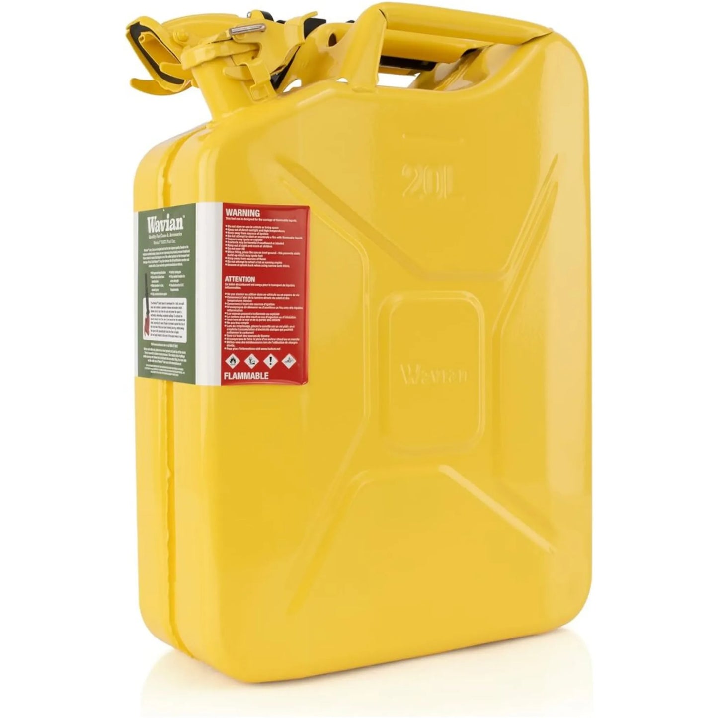 Wavian 20L Metal Jerry Can – Red | Premium Fuel Storage