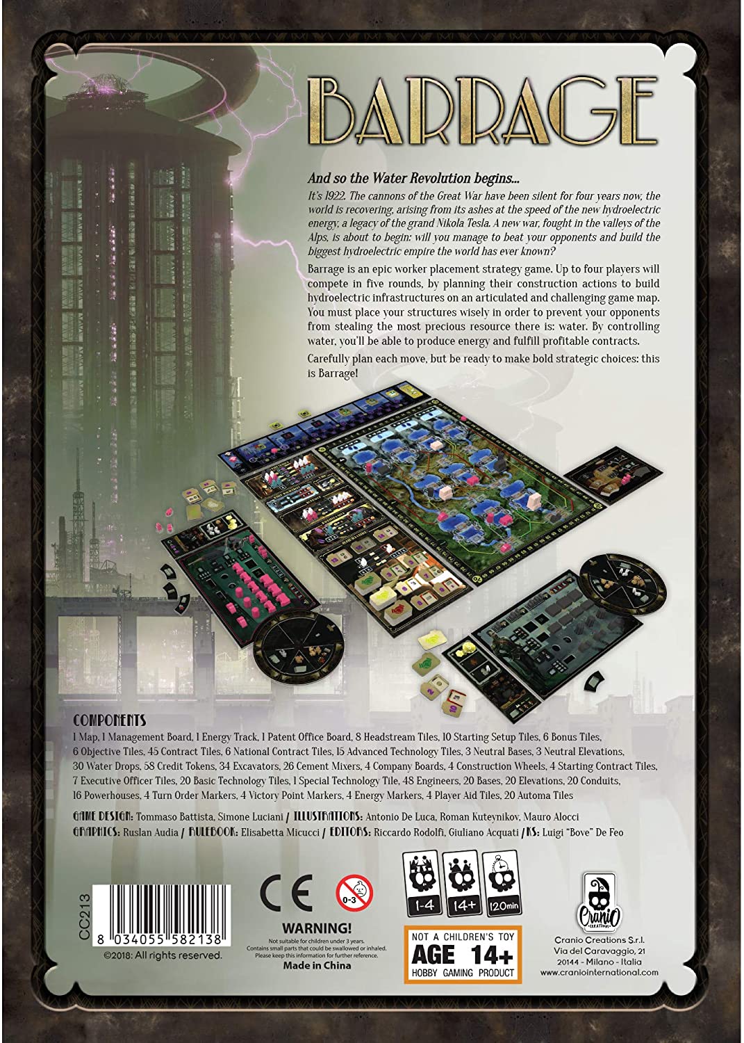 Barrage Board Game | Strategy Board Game | Board Game For Adults And Teens | Fun Game For Game Night | Age 14 And Up | 1 To 4 Players | Average Playtime 120 Minutes | Made By Cranio Creations