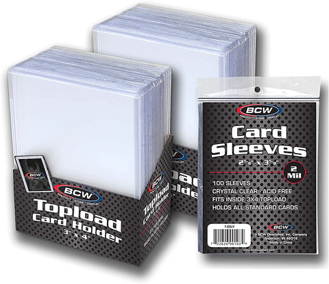 BCW 50-Count Topload Card Holders And 100-Count Sleeves