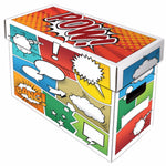 BCW Art POW! Short Comic Storage Box | Holds 150-175 Comics| Double-Walled Corrugated Cardboard | (1-Pack)
