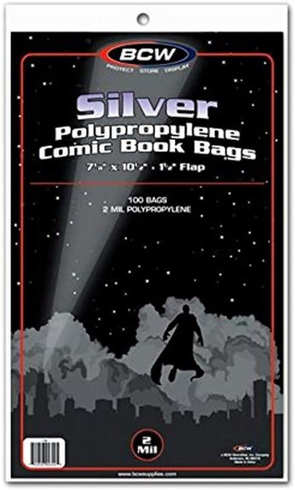 Gemini Premium Comic Book Bags And Boards | Silver Size (7 1/8" X 10 1/2" Bags, 7" X 10 1/2" Boards) | 2-mil Polypropylene Bags, 24-pt