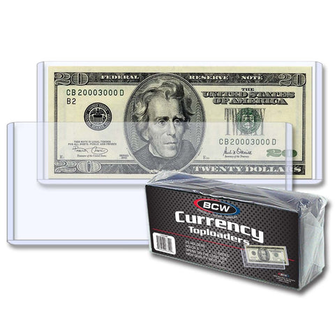 BCW Currency Topload Holder For Regular Bills, Clear, 25-Count