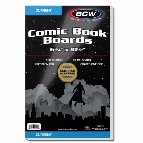 BCW Diversified Current Backer Comics Boards, 100 Piece, For Storage And Display