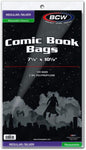 BCW Resealable Silver/Regular Comic Book Bags, Clear 2-mil Polypropylene | 7-1/8" X 10-1/2" | 100-Count , Holds Silver Age Comics
