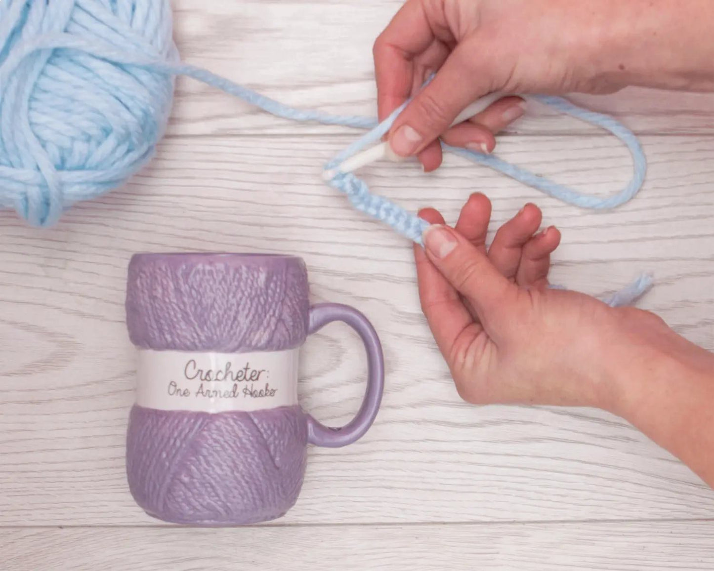 Boxer Gifts One Armed Hooker Novelty Gag Crochet Mug | Realistic Yarn Detailing | Funny Christmas, Birthday, White Elephant Or Mother’s Day Gift For Her
