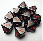 Chessex Dice Sets: Opaque Black With Red - Ten Sided Die D10 Set (10) (26218)
