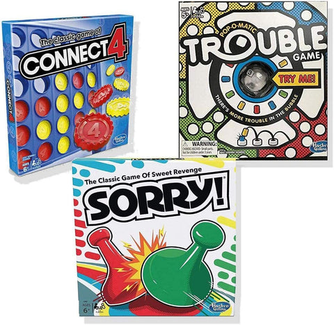 Classic Connect 4, Classic Sorry!, & Classic Trouble [Exclusively Bundled By Brishan]