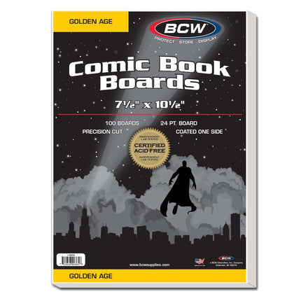 Collectible Supplies - BCW-BBGOL -Golden Age Size Comic Backing Boards - (100 Boards)