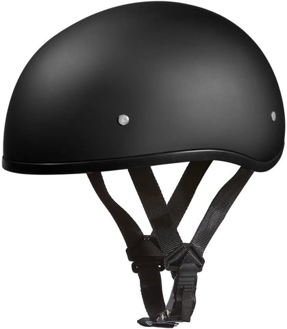 Daytona Helmets Half Skull Cap Motorcycle Helmet – DOT Approved [Dull Black] [S]