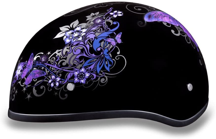 Daytona Helmets Motorcycle Half Helmet Skull Cap- Butterfly 100% DOT Approved