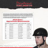 Daytona Helmets Motorcycle Half Helmet Skull Cap- Dull Black W/Visor 100% DOT Approved