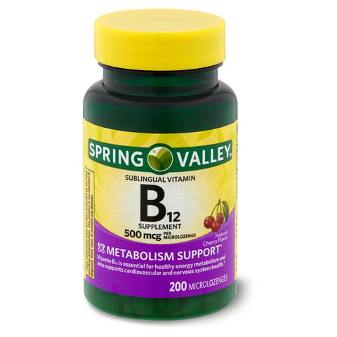 Health & Beauty - Spring Valley: B12 Sublingual Dots Vitamin, 500 Mcg (200 Cherry Microlozenges)