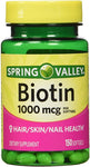 Health & Beauty - Spring Valley - Biotin 1000 Mcg, 150 Softgels
