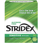 Health & Beauty - Stridex Daily Care Acne Pads With Salicylic Acid, Sensitive With Aloe 90 Ea
