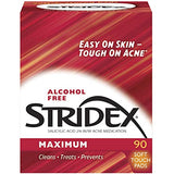 Health & Beauty - Stridex, Single-Step Acne Control, Maximum, Alcohol Free, 90 Soft Touch Pads