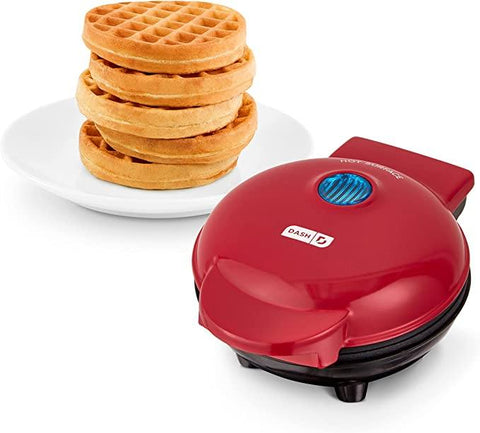 Household Products - Dash DMW001RD Machine For Individual, Paninis, Hash Browns, & Other Mini Waffle Maker, 4 Inch, Red