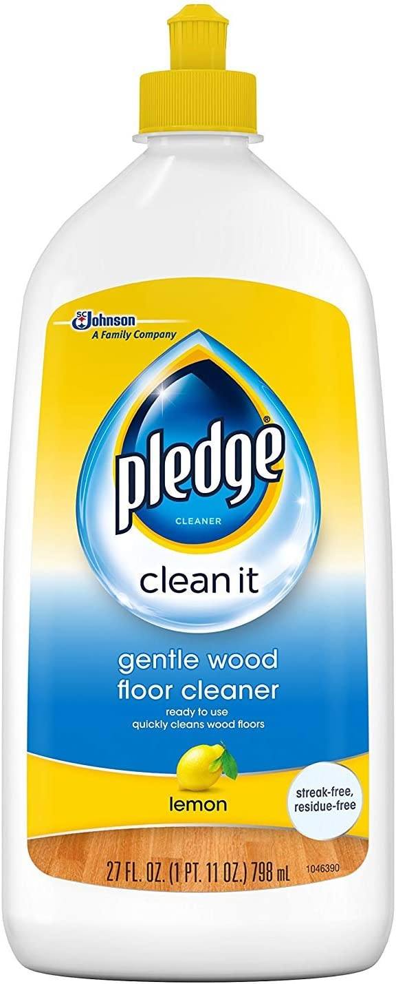 Household Products - Pledge Wood Floor Cleaner Liquid, Shines Hardwood, Removes Dirt, Safe And Gentle, Lemon, 27 Fl Oz