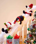 LCI Decorative Holiday Snow Surfing Set Handrail Wrap 5 Ft. Penguin Santa Snowman