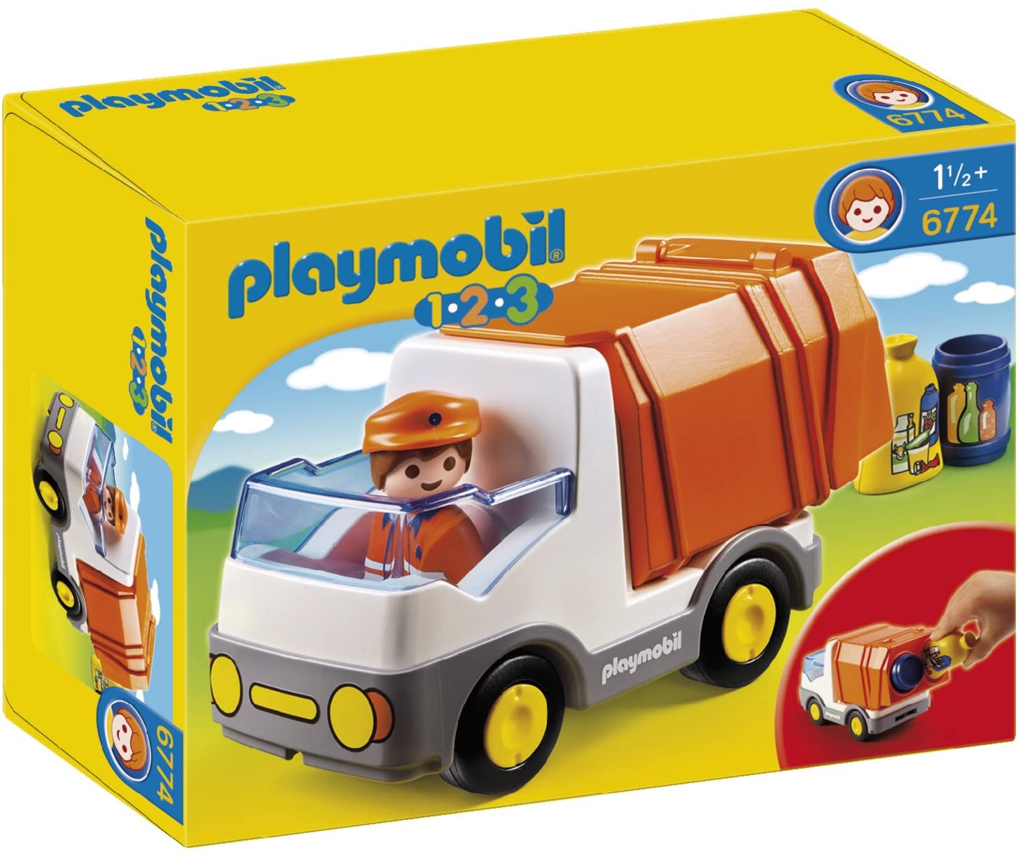 PLAYMOBIL 1.2.3 Recycling Truck, Standard Packaging