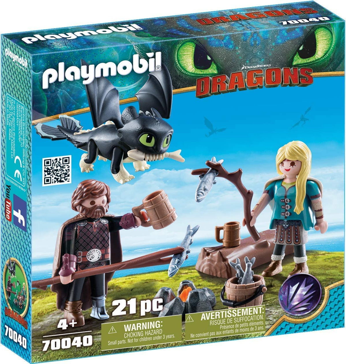 PLAYMOBIL How To Train Your Dragon III Hiccup & Astrid With Baby Dragon Multicolor
