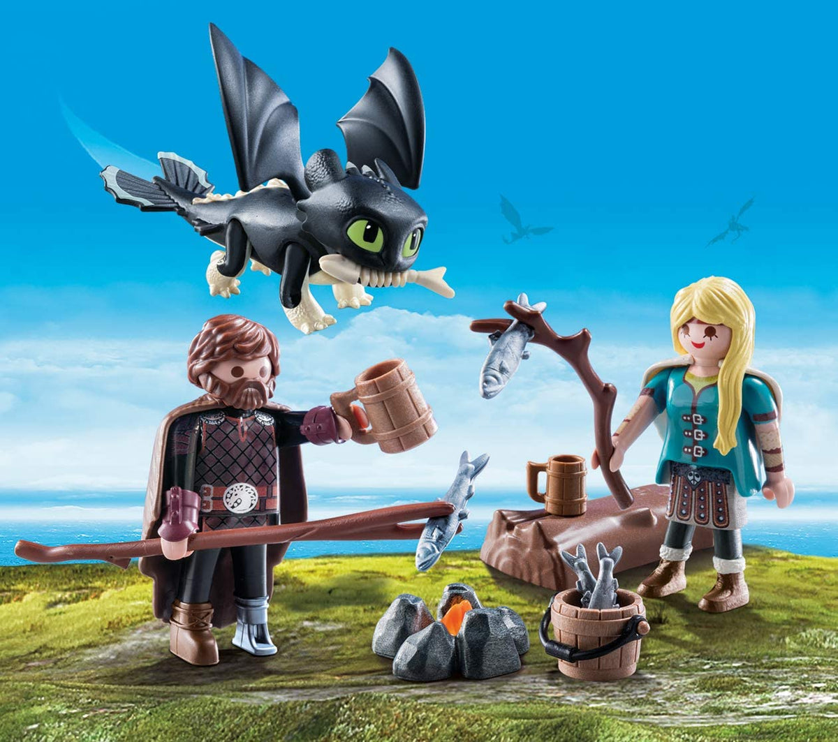 PLAYMOBIL How To Train Your Dragon III Hiccup & Astrid With Baby Dragon Multicolor