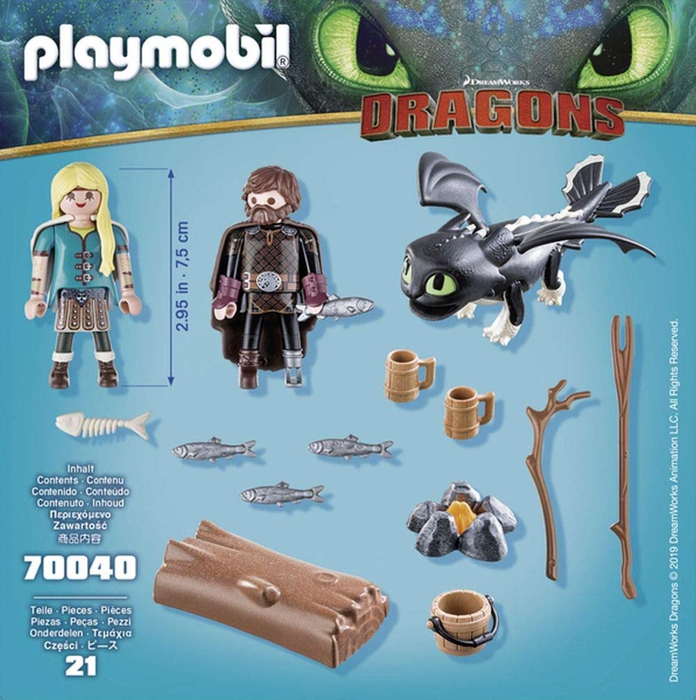 PLAYMOBIL How To Train Your Dragon III Hiccup & Astrid With Baby Dragon Multicolor