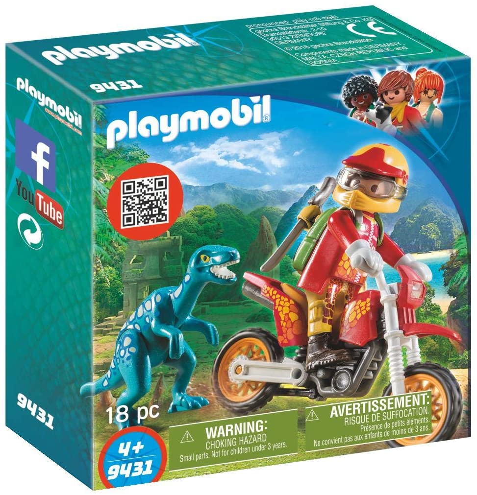 PLAYMOBIL Motocross Bike With Raptor Building Set