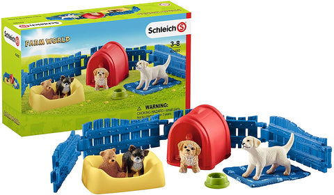 Schleich Farm World Puppy Pen 13-piece Educational Playset For Kids Ages 3-8