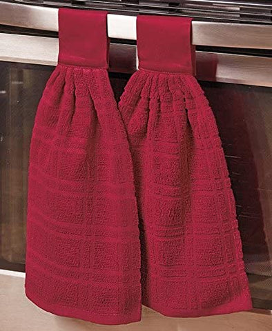 The Lakeside Collection Set Of 2 Kitchen Towels - Red