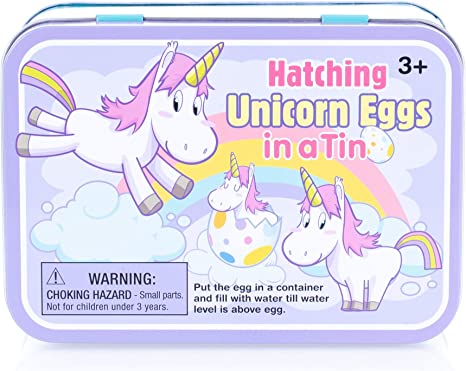 Toys & Games - Hatch Unicorn Egg 2 Piece Unicorn Hatching Egg Kit In A Tin Eggs Surprise Toys For Kids Ages 3 And Up Children Gifts For Christmas Birthday Hanukkah (Unicorn Eggs)