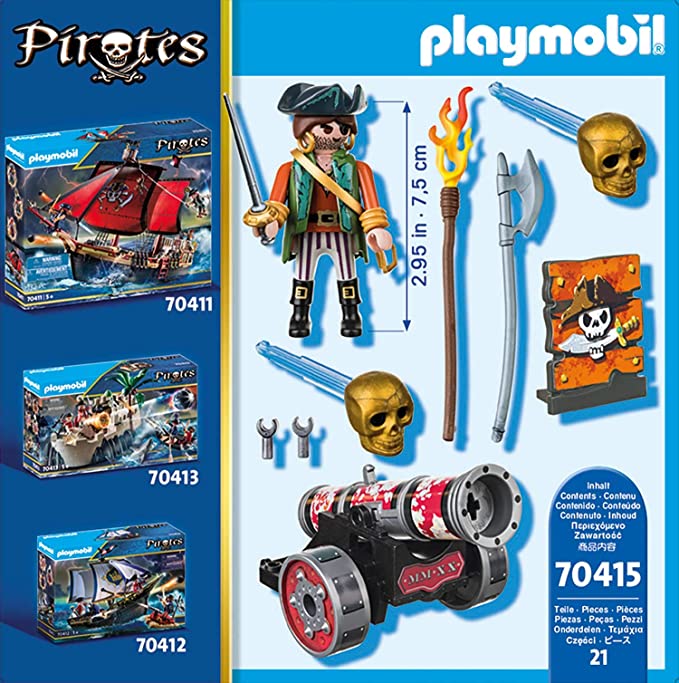 Toys & Games - Playmobil Pirate With Cannon 70415 Pirates Playset