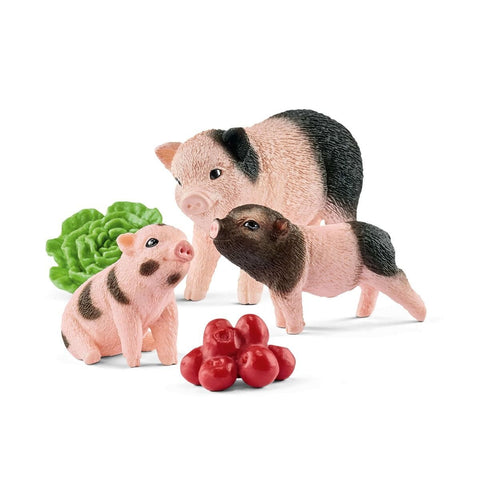 Toys & Games - Schleich Farm World Miniature Pig Mother And Piglets 5-piece Educational Playset For Kids