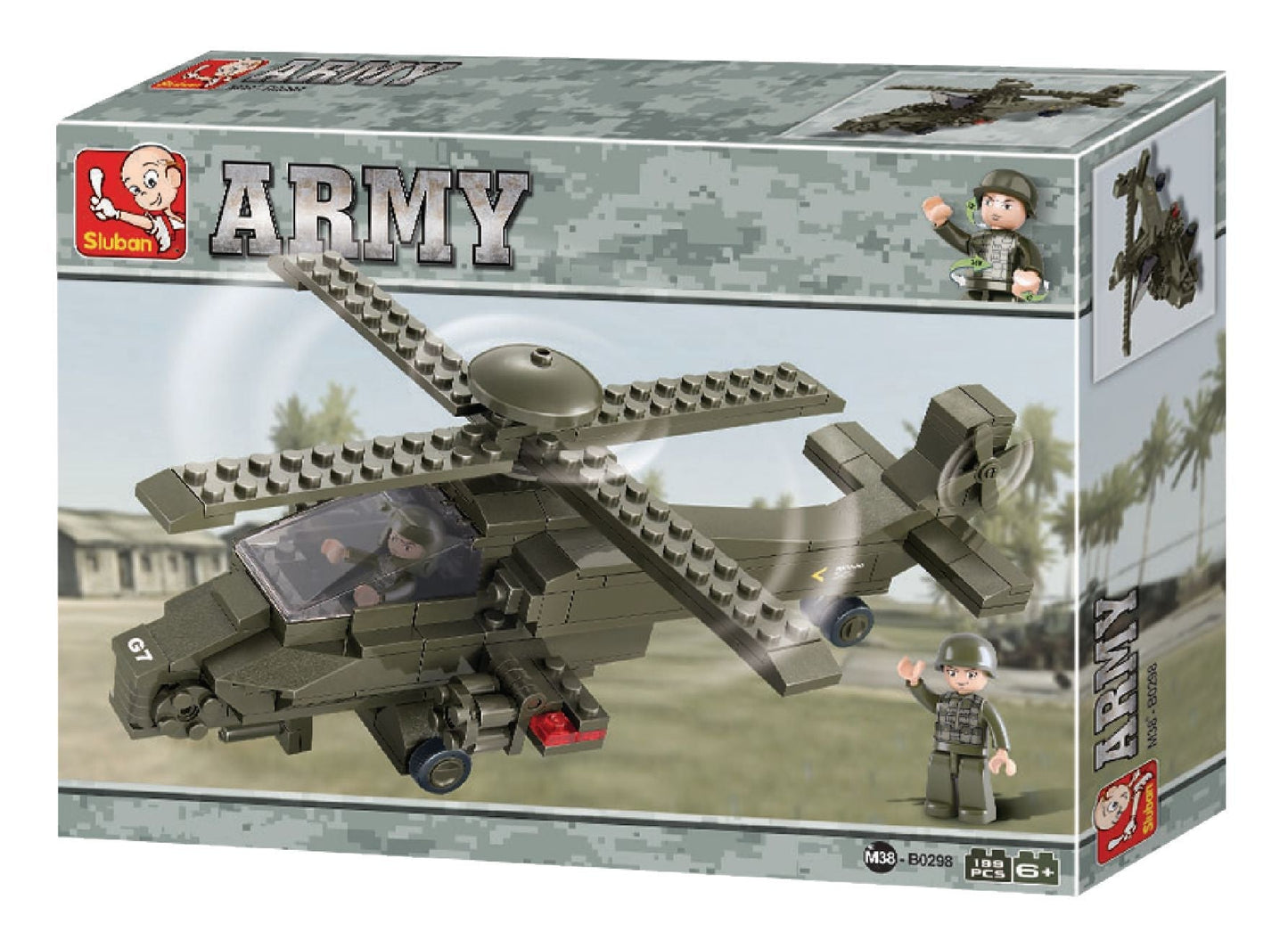 Toys & Games - Sluban Army Military Helicopter Building Block Set - Lego Compatible