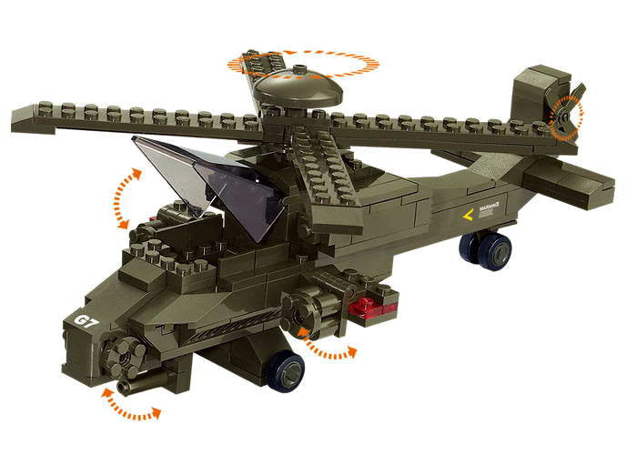 Toys & Games - Sluban Army Military Helicopter Building Block Set - Lego Compatible