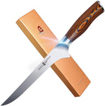 TUO Boning Knife - Razor Sharp Fillet Knife - High Carbon German Stainless Steel Kitchen Cutlery - Pakkawood Handle - Luxurious Gift Box Included - 7 Inch - Fiery Phoenix Series