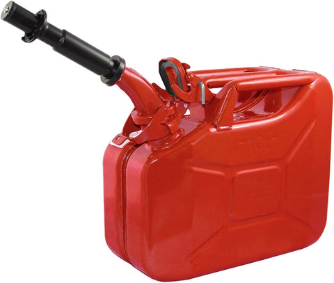 Wavian USA JC0010RVS Authentic NATO Jerry Fuel Can And Spout System Red (10 Litre)